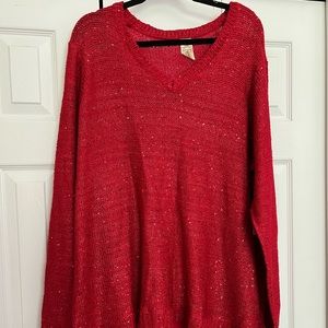 Women’s red knitted sweater